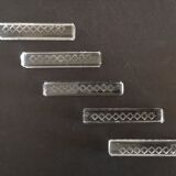 Set of 5 modernist knife rests in cut crystal - 1950s/1960s