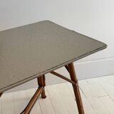 Rattan and wood table