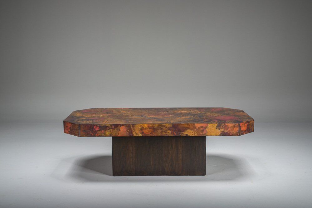 Vintage copper coffee table by Bernhard Rohne, 1970s