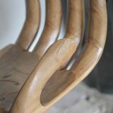 Paire de chaises bois forme main, tabouret de bar bois, chaise bois, chaise