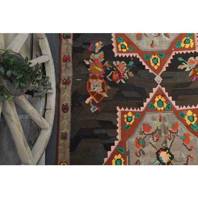 Vintage Turkish Oushak Handmade Wool Cotton Orange Area Rug 187x310