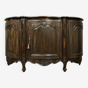 Buffet en Enfilade en bois laqué et bois teinté style Louis XV vers 1900