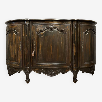 Louis XV style sideboard in lacquered wood and stained wood circa 1900