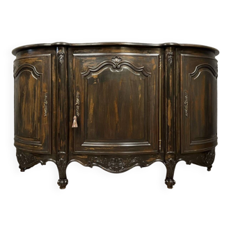 Buffet en Enfilade en bois laqué et bois teinté style Louis XV vers 1900