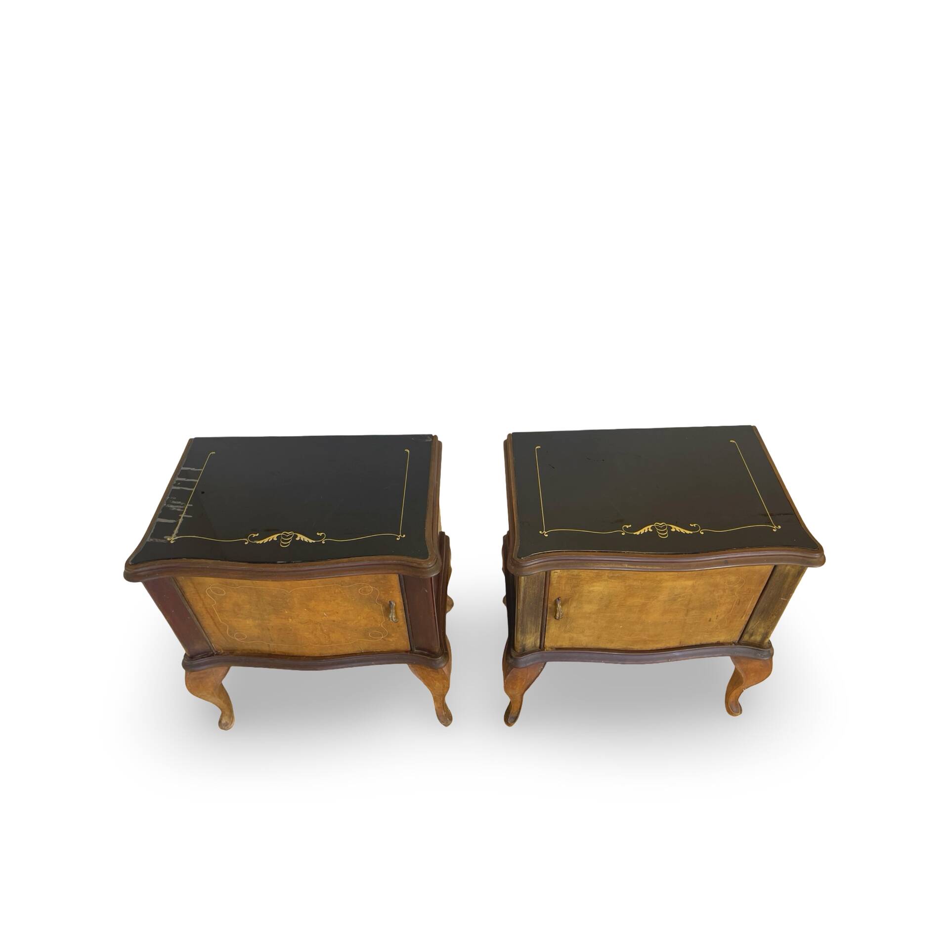 Tables de chevet/commodes Chippendale italiennes, années 1940/1950.