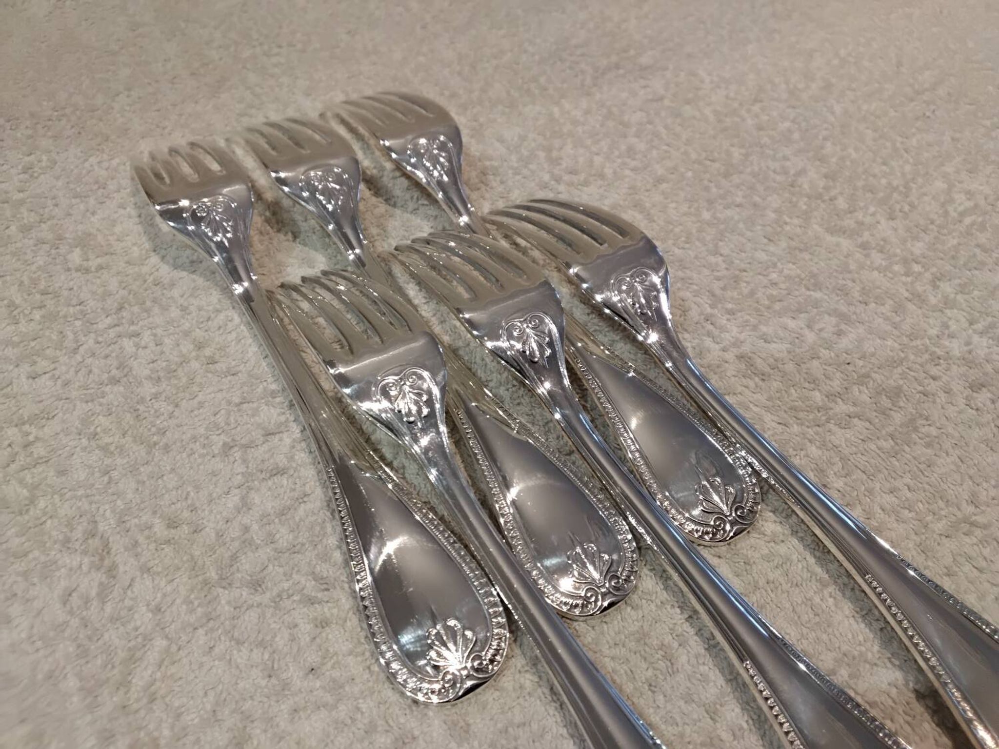 6 silver-plated table forks by Christofle Malmaison