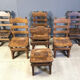 Vintage brutalist dining chairs, set of 6 - 1960s