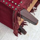 1970s, Danish armchair, red furniture velour, ash wood.