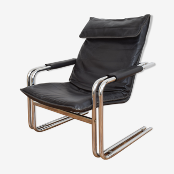 German leather lounge chair, 1970s
