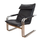 German leather lounge chair, 1970s