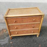 Vintage rattan chest of drawers and canning