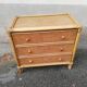Commode vintage rotin et cannage