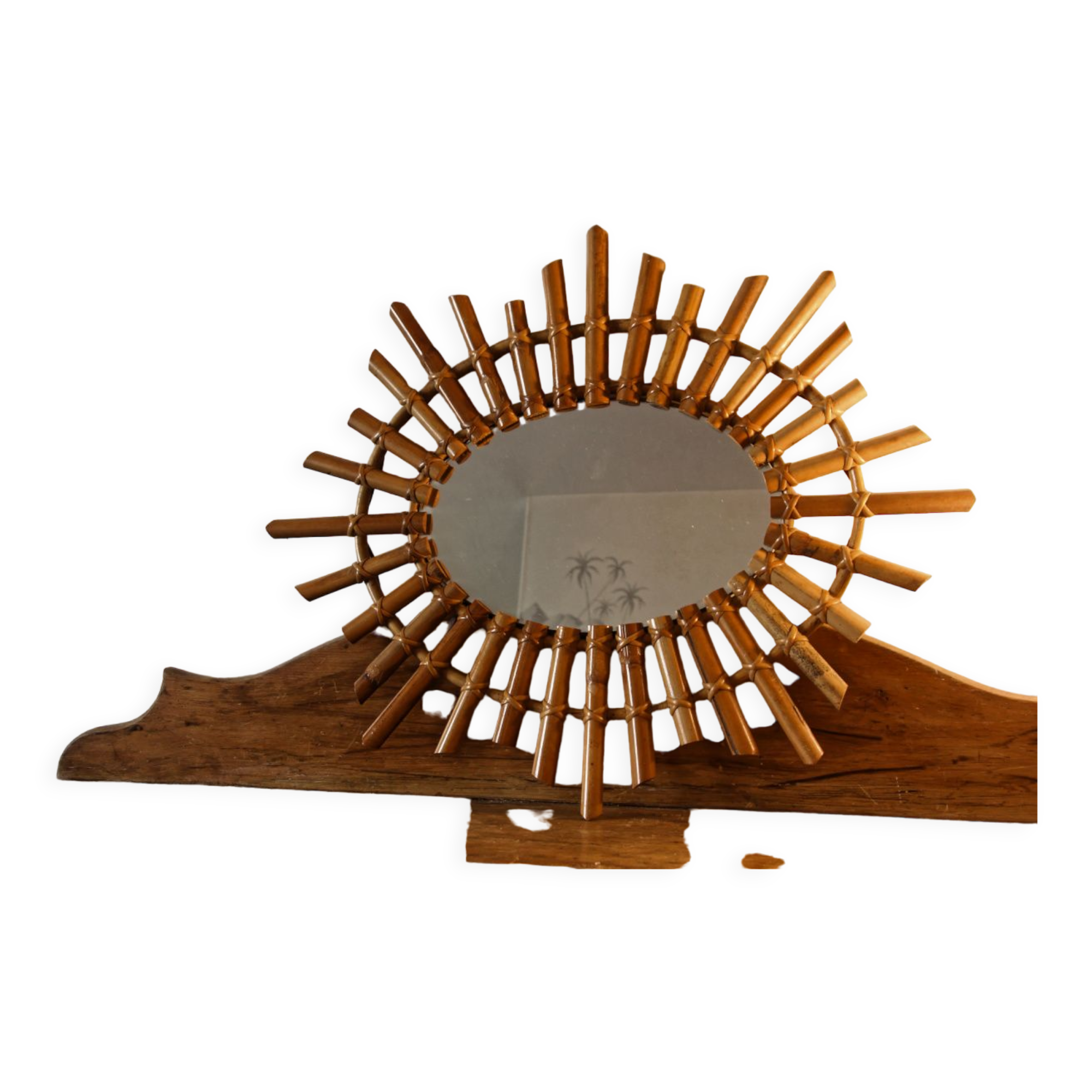 Rattan sun mirror