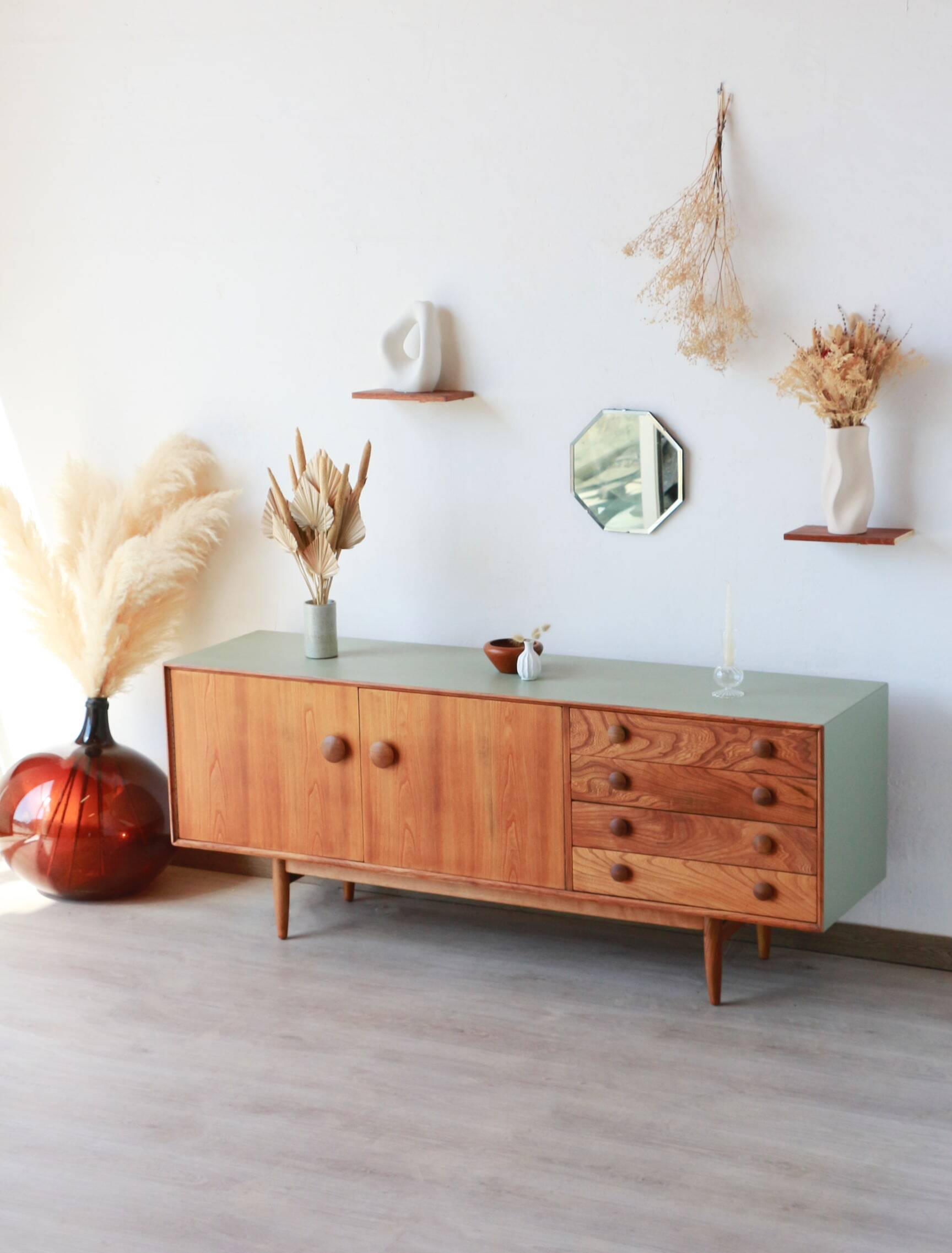 English Sideboard - Solid Elm - 1960