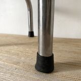 Vintage tripod stool in skai & chrome adjustable in height