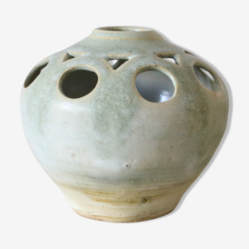 Handmade vase, pottery, vintage, 1980