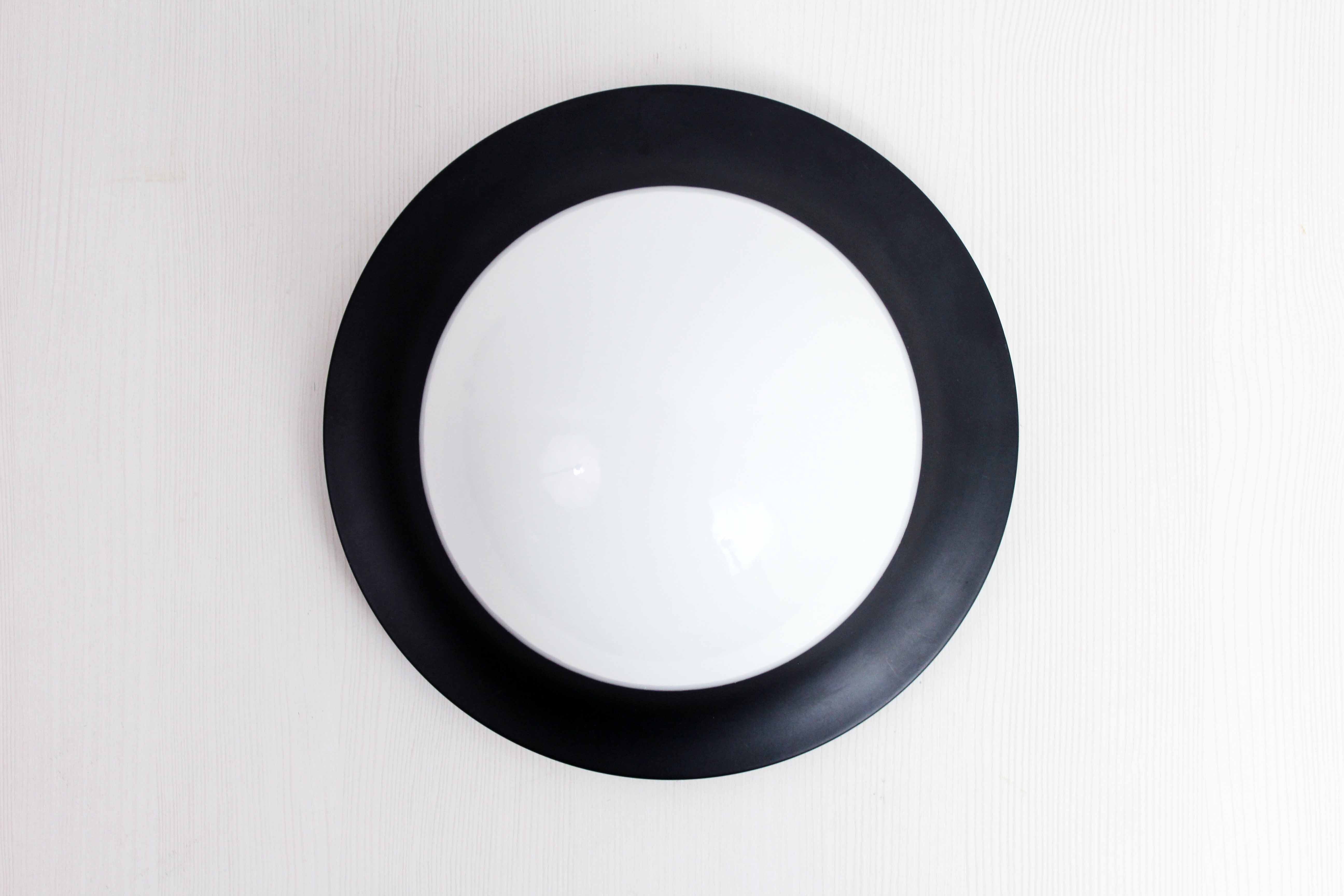 Wall lamp or ceiling lamp in metal and glass