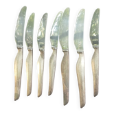 Set of 7 antique Ercuis table knives – silver-plated & wine design