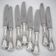 Christofle Marly, 8 dessert knives, for dessert and cheese, silver-plated metal, 19.5cm.