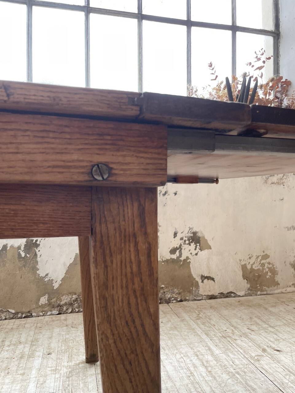 19th century oak farmhouse table 270cm with extensions