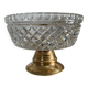 Vintage crystal and brass footed bowl