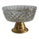 Vintage crystal and brass footed bowl