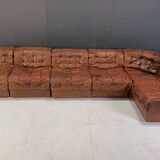 Vintage modular patchwork leather sofa DS11 by Desede, 1960s