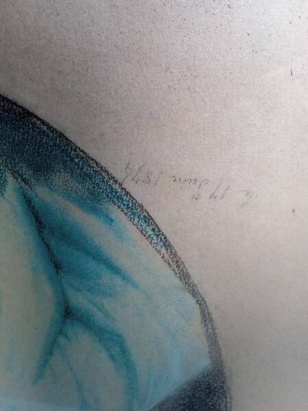 Pastel painting portrait young girl XIXth signed