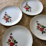 6 dessert plates from Moulin des loups, "Carmen" model, in very good condition