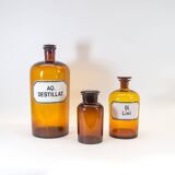 Bouteilles d'apothicaire vintage | ensemble de 3 | Bouteilles XL | millésime des années 30