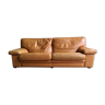 Large roche Bobois sofa in cognac leather - made in Italy