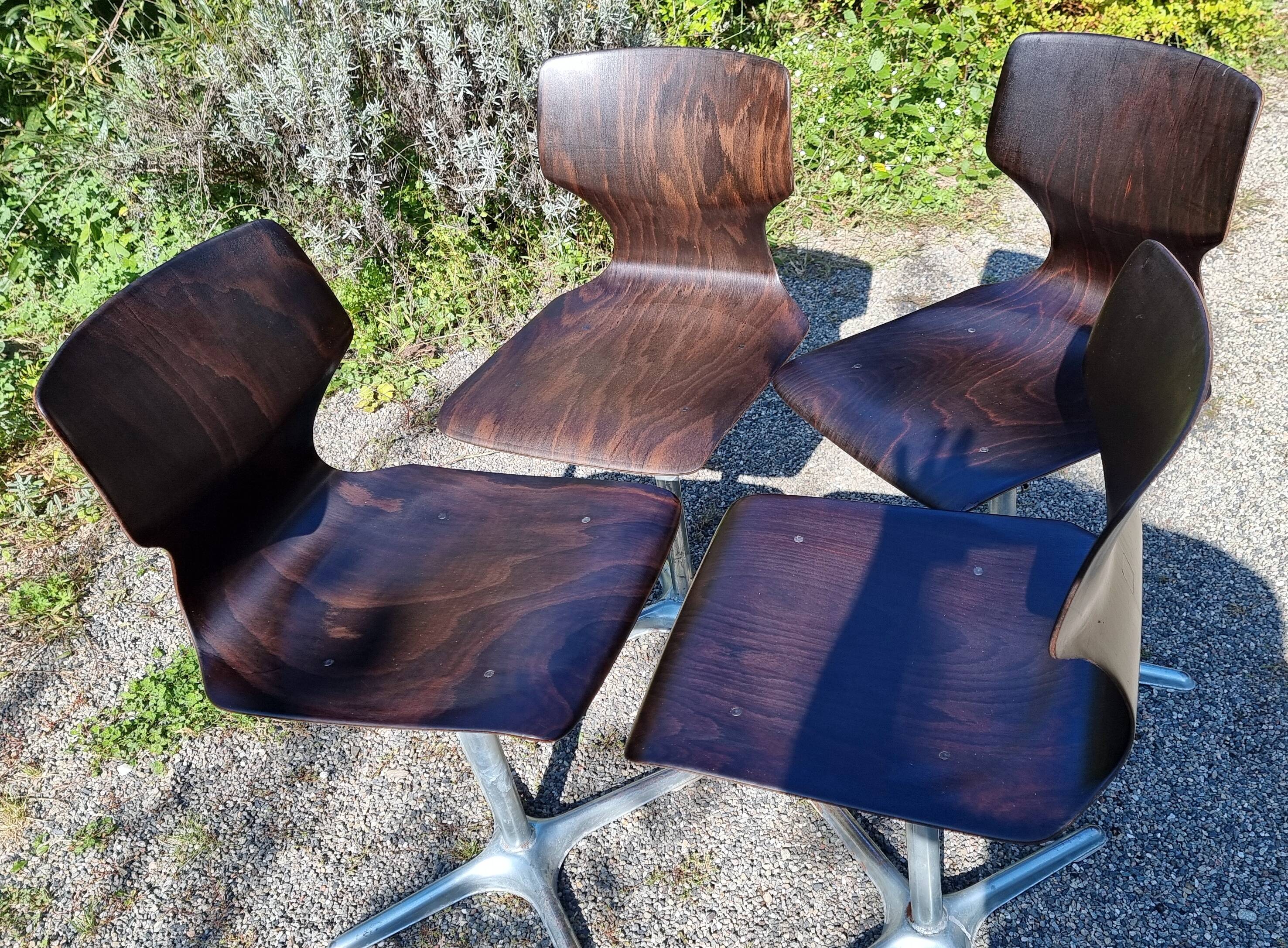 4 Pagwood Pagholz Flototo chairs from the 70s