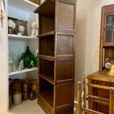 Dark wood display case 4 compartments and 1 drawer