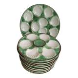 Service of 10 shellfish plates and 1 Longchamp dish
