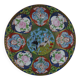 Vintage Japanese plate – Hand-painted cranes and flowers