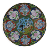 Vintage Japanese plate – Hand-painted cranes and flowers