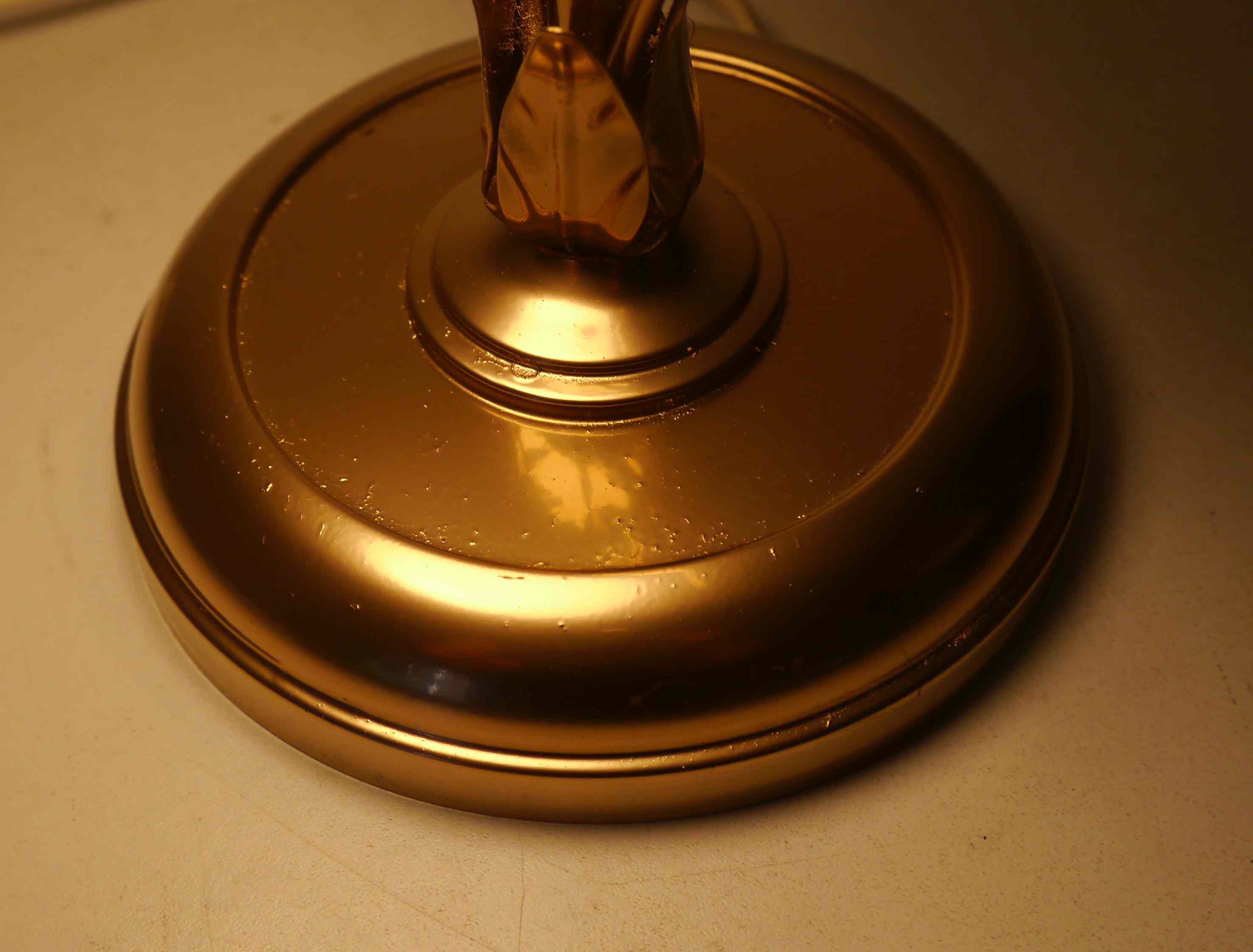 Vintage lamp or night light flowers metal and opaline L-- 70's years