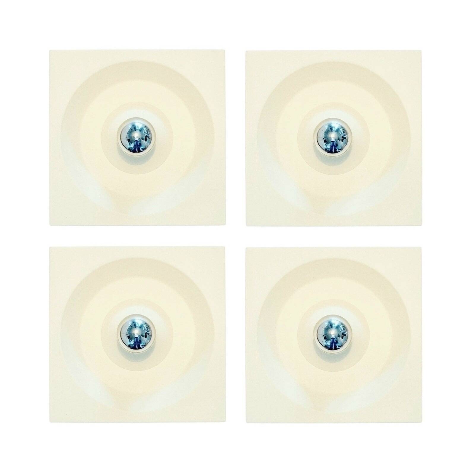 Set of 4 Space Age Wall Lights by Klaus Hempel for Kaiser, Germany, 1970s