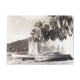 Old photograph on wood panel