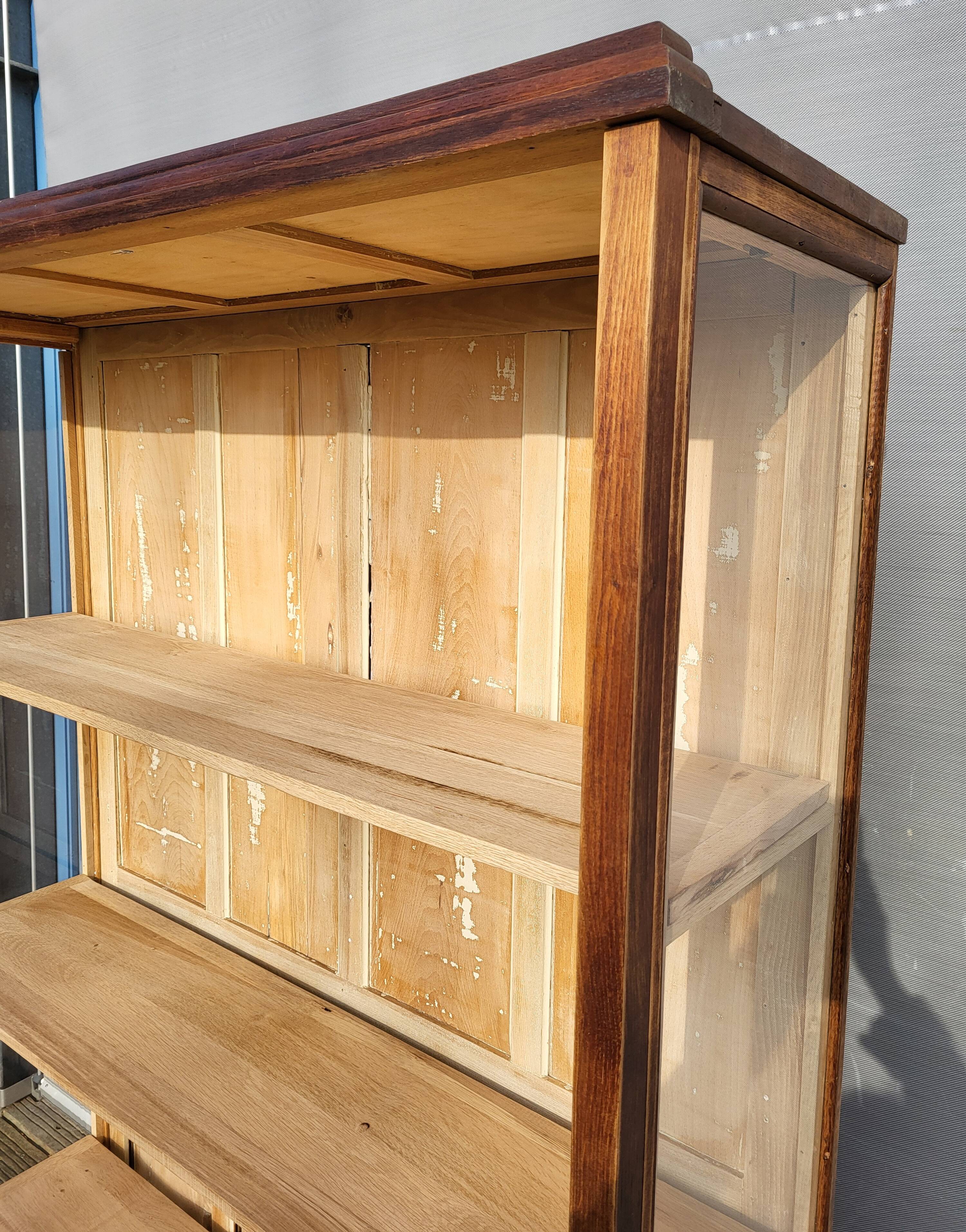 Art Deco oak museum display case