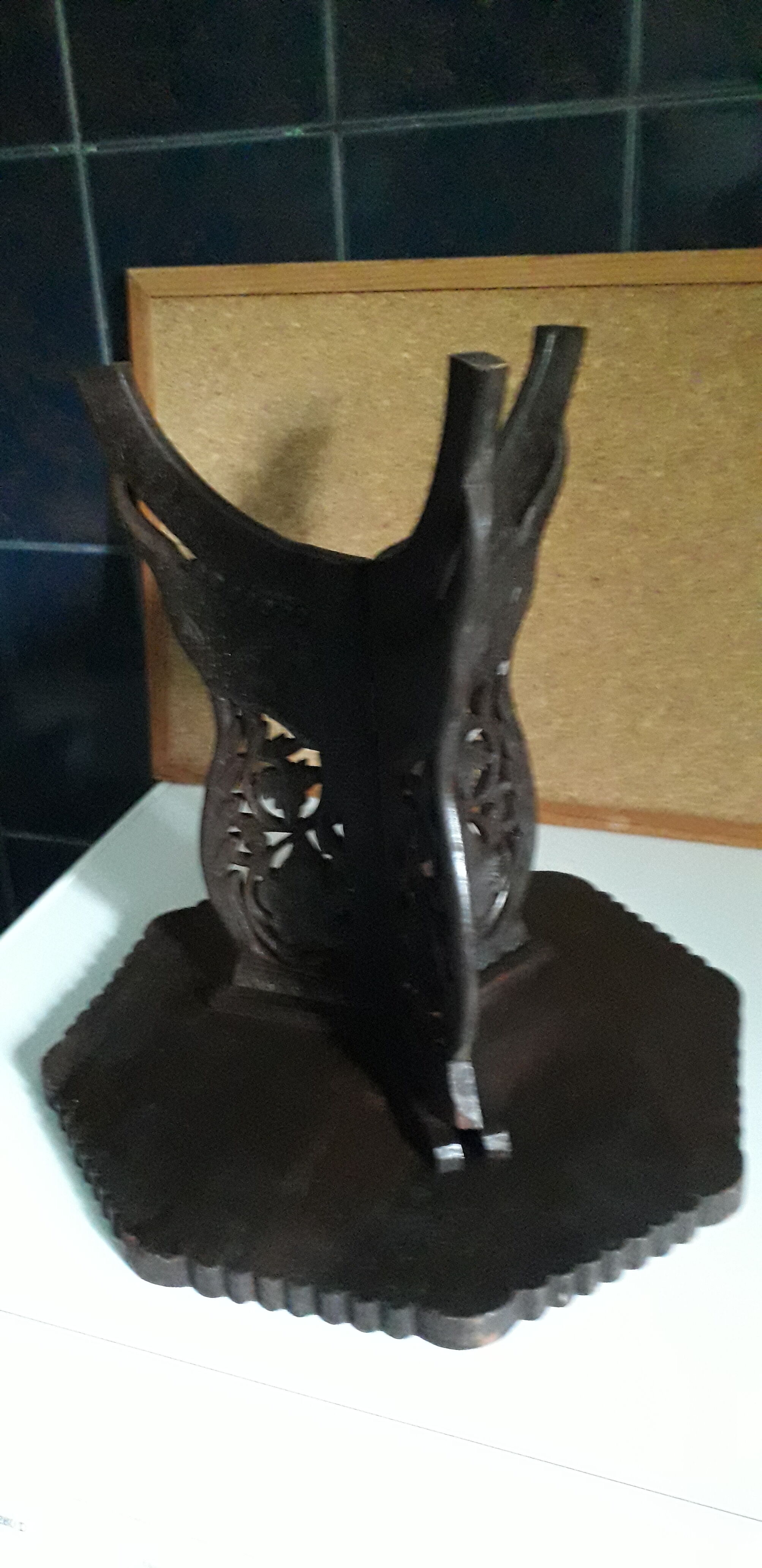 Old coffee table carved in teak wood