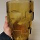 Stylized yellow glass vase, art deco