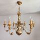 Antique gilded silver chandelier Florentine Rococo Louis XV Italy