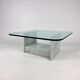 Vintage italian marble and glass coffee table, 1970s