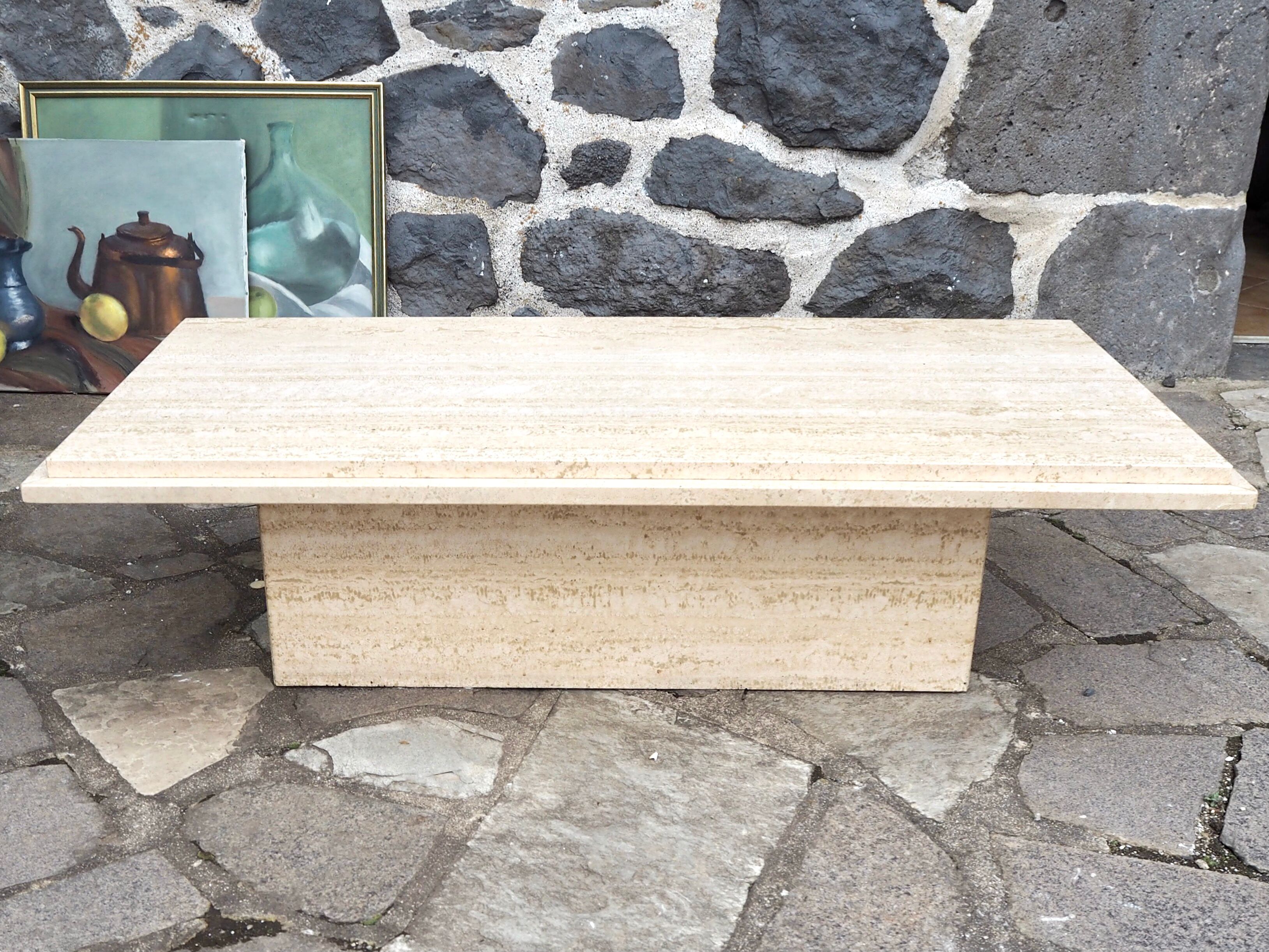 Travertine coffee table