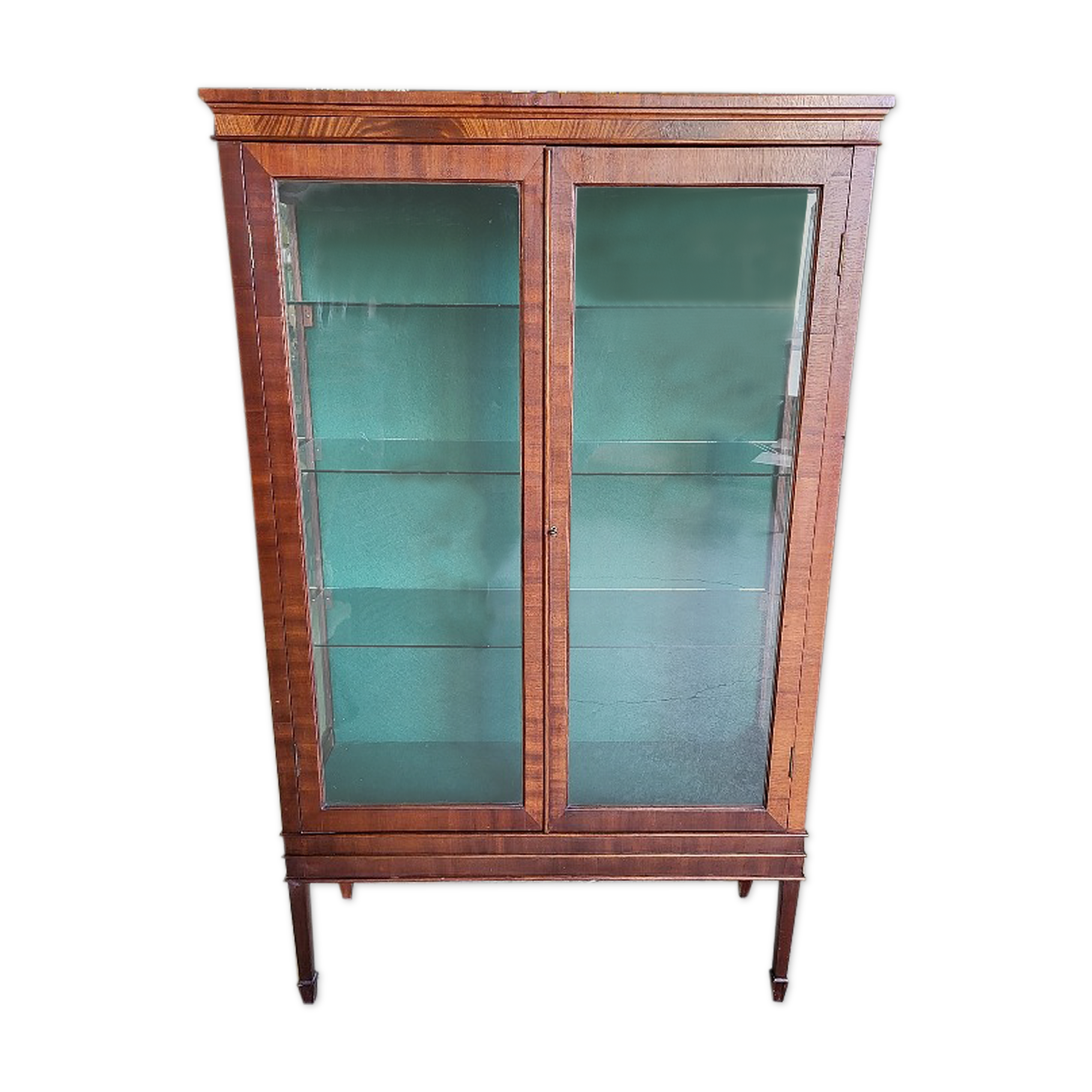 Showcase 2 doors 3 floors glazed mahogany