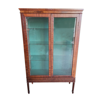 Showcase 2 doors 3 floors glazed mahogany