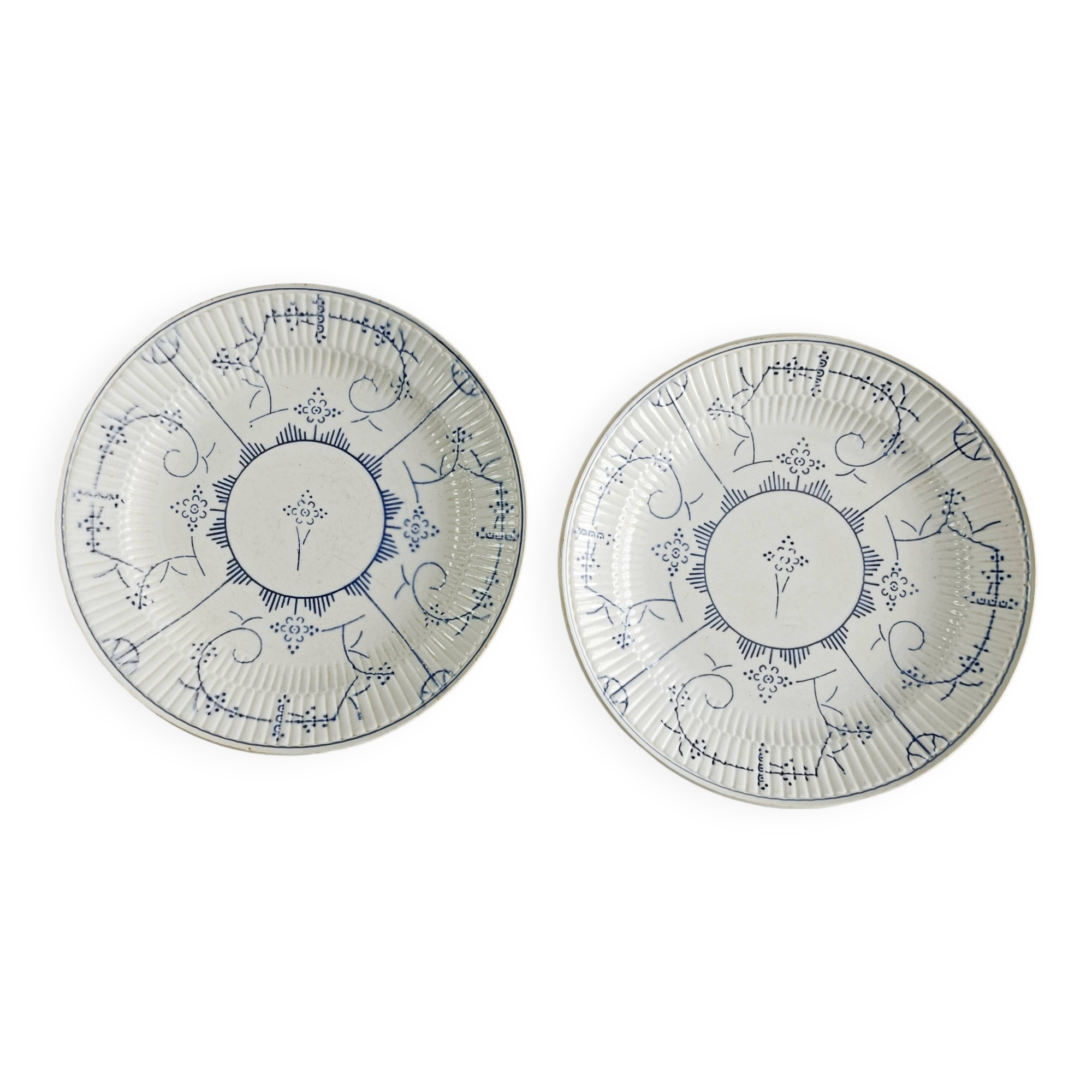 Set of 2 Boch soup plates, Copenhagen decor