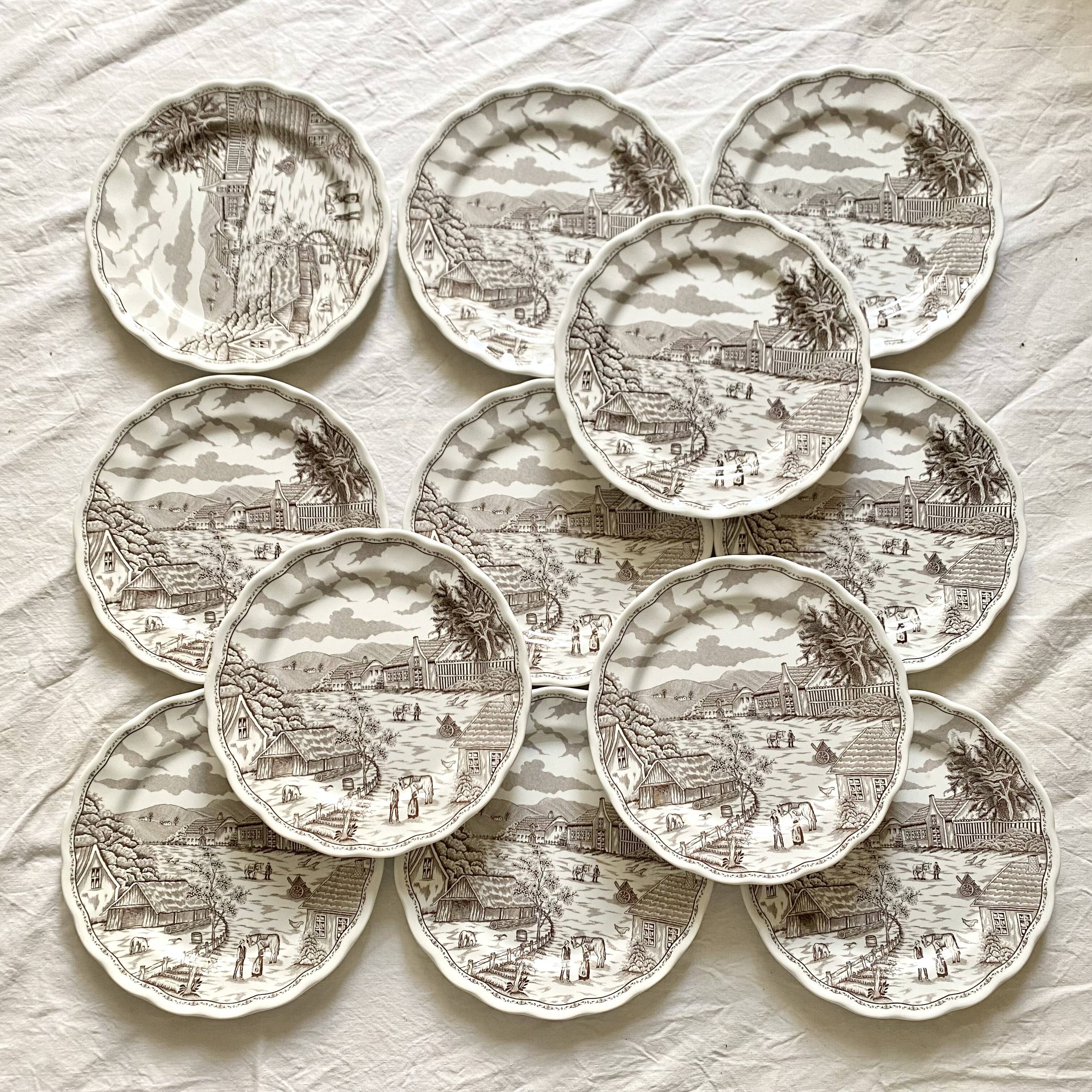 Swiss landscape Italy 25-piece dinner and soup plates