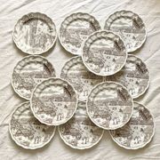 Swiss landscape Italy 25-piece dinner and soup plates